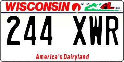 WI license plate 244XWR