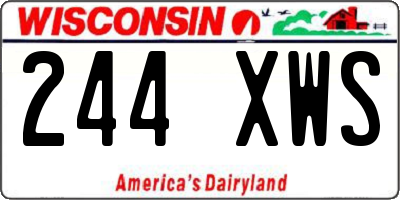 WI license plate 244XWS