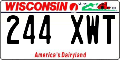 WI license plate 244XWT