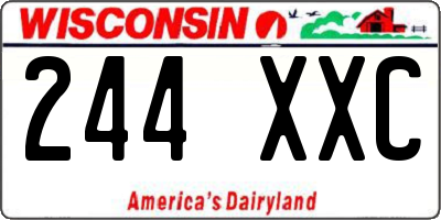 WI license plate 244XXC