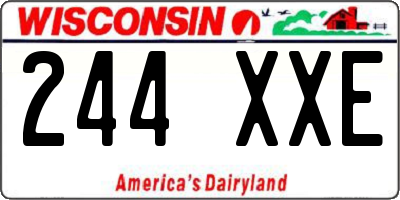 WI license plate 244XXE
