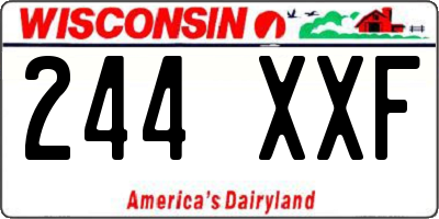 WI license plate 244XXF