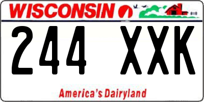 WI license plate 244XXK