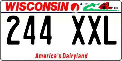 WI license plate 244XXL