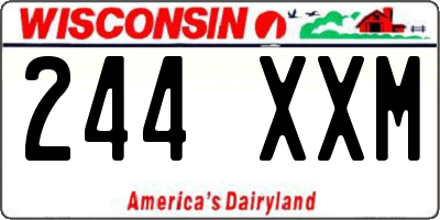 WI license plate 244XXM