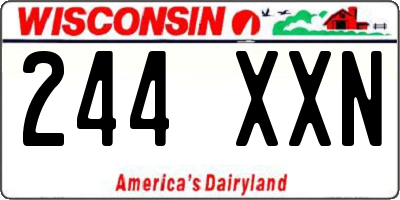 WI license plate 244XXN