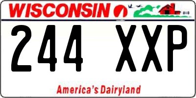 WI license plate 244XXP