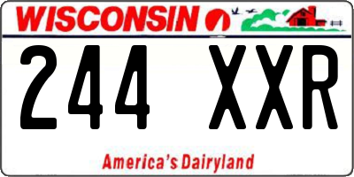 WI license plate 244XXR