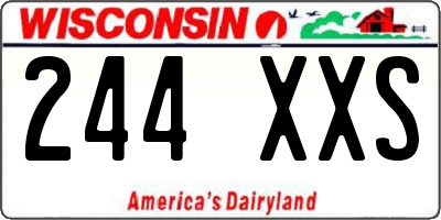WI license plate 244XXS