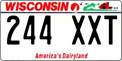 WI license plate 244XXT