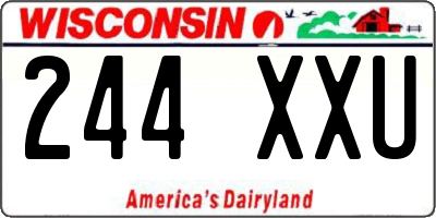 WI license plate 244XXU