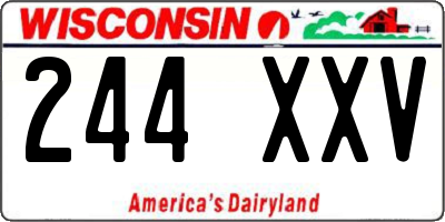 WI license plate 244XXV