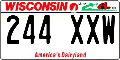 WI license plate 244XXW
