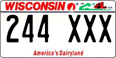 WI license plate 244XXX