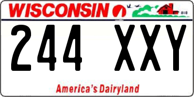 WI license plate 244XXY