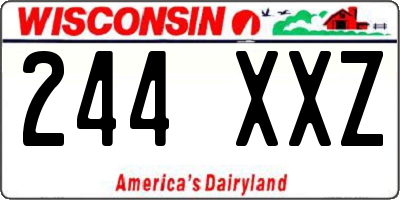 WI license plate 244XXZ