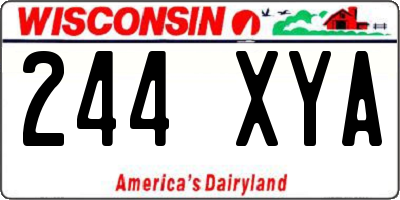 WI license plate 244XYA