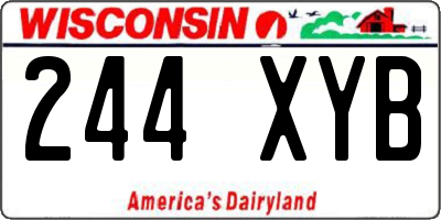 WI license plate 244XYB