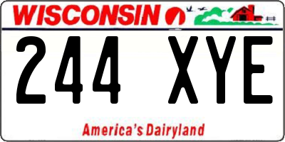 WI license plate 244XYE