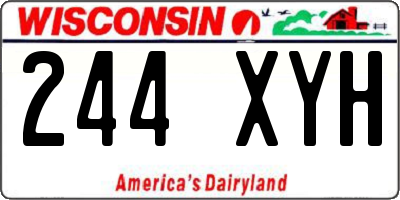 WI license plate 244XYH