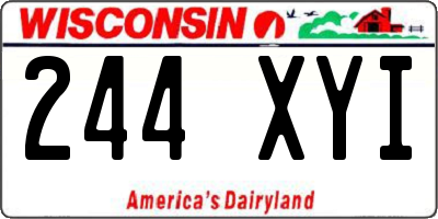 WI license plate 244XYI