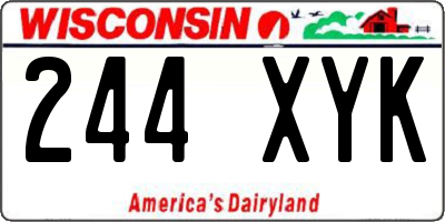 WI license plate 244XYK