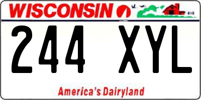 WI license plate 244XYL