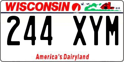 WI license plate 244XYM
