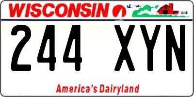 WI license plate 244XYN