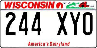 WI license plate 244XYO