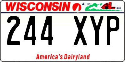 WI license plate 244XYP
