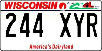 WI license plate 244XYR