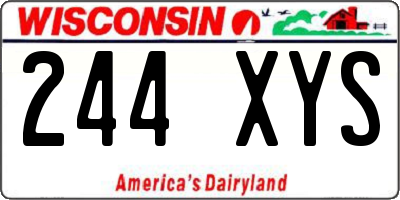 WI license plate 244XYS