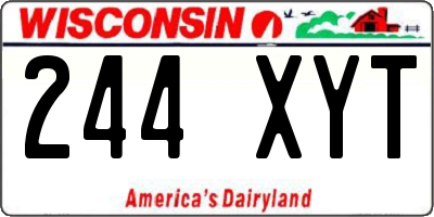 WI license plate 244XYT