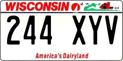 WI license plate 244XYV