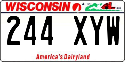 WI license plate 244XYW
