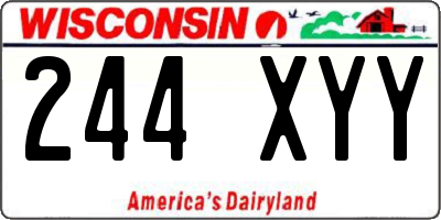 WI license plate 244XYY