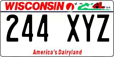 WI license plate 244XYZ