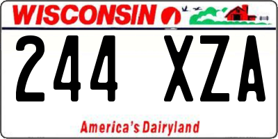 WI license plate 244XZA