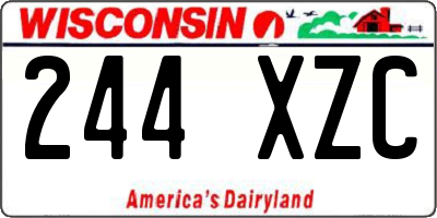 WI license plate 244XZC