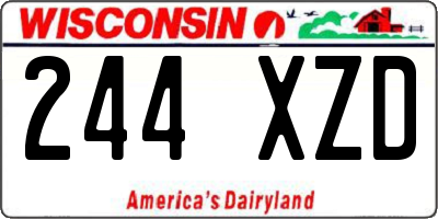WI license plate 244XZD