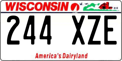 WI license plate 244XZE