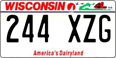 WI license plate 244XZG
