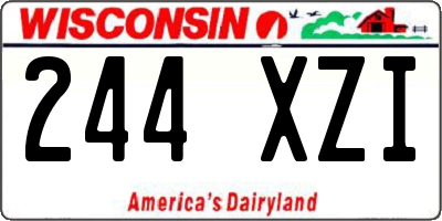 WI license plate 244XZI