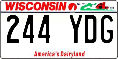 WI license plate 244YDG
