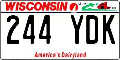 WI license plate 244YDK