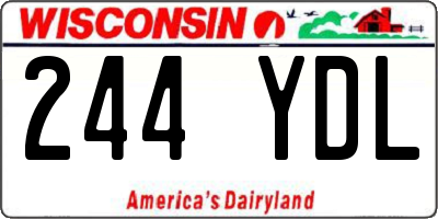 WI license plate 244YDL