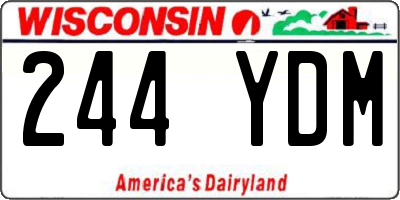 WI license plate 244YDM