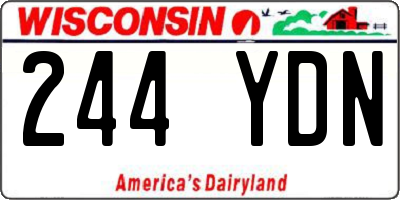 WI license plate 244YDN