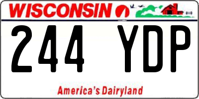 WI license plate 244YDP